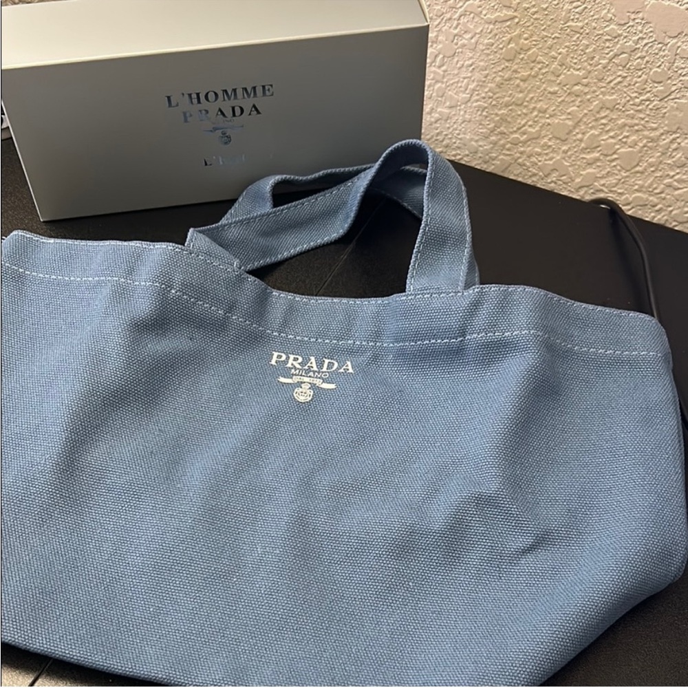 Prada Textured Gray with Gold Accents - Picture 3 of 15